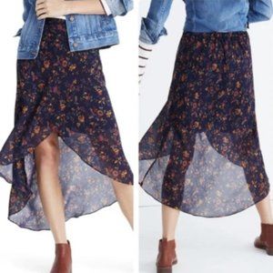 Madewell faux-wrap midi skirt in climbing vine